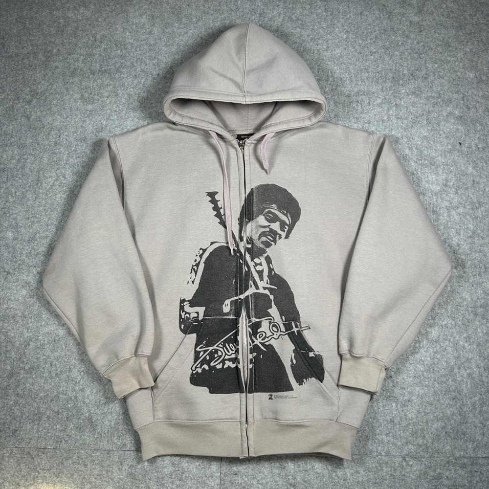 Artimonde Jimi Hendrix Hoodie Mens‎ Medium grey full zip rock 2011 graphic